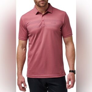Travis Mathew XXL on Schedule Stripe Piqué short sleeve Polo shirt men’s red